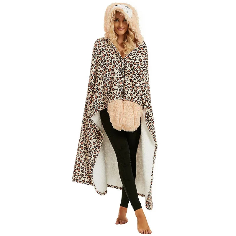Sloth Hooded Blanket with Sleeves