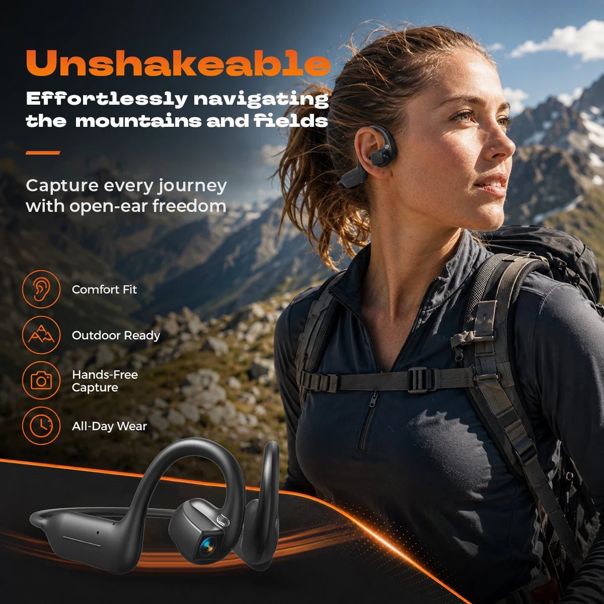 Bone Conduction Earbuds with HD Camera