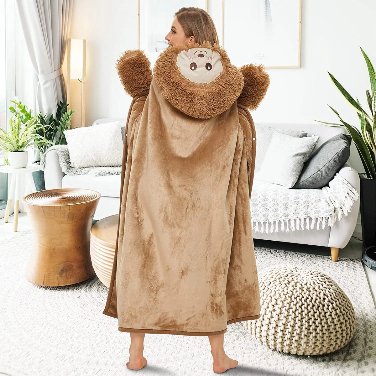 Animal Hooded Wearable Blanket for Women