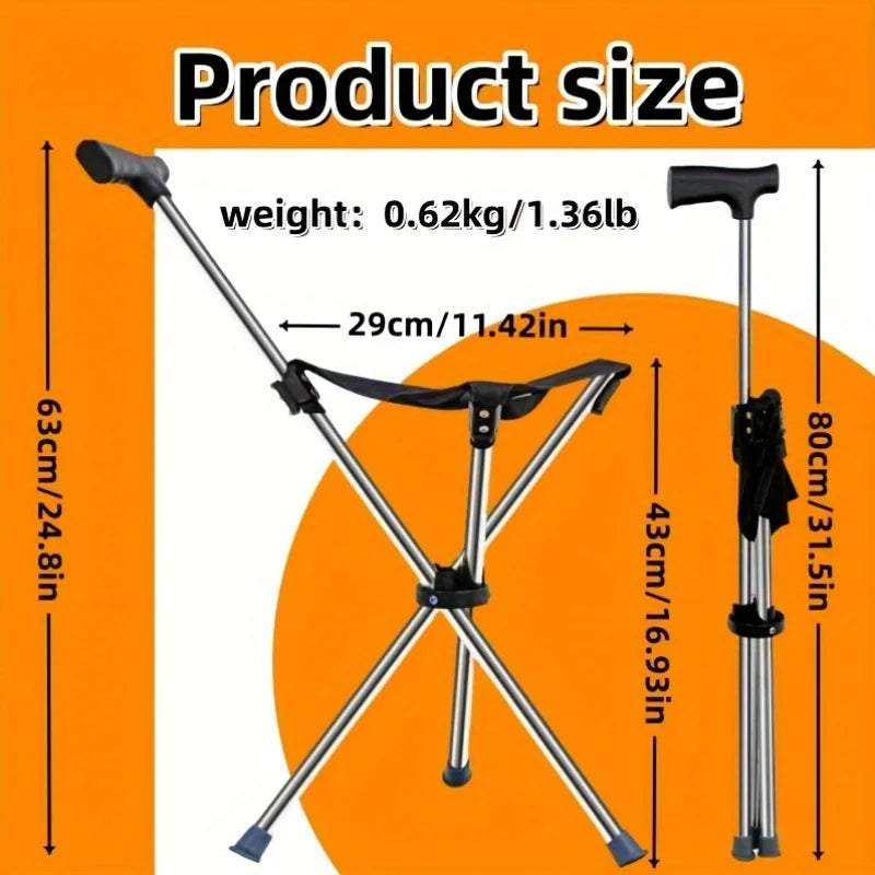 Folding Walking Cane Stool