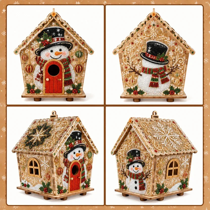 Wooden Christmas House Diamond Painting Kit