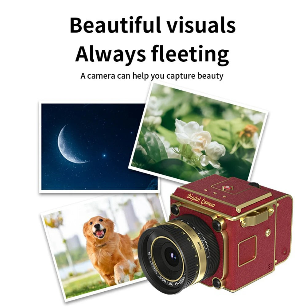 Vintage Retro Digital Camera with 16X Zoom