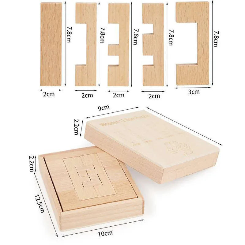 Wooden 3D Brain Teaser Puzzle