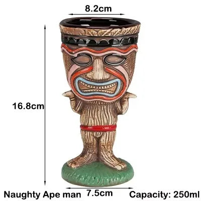 Tiki Mugs Ceramic Hawaiian Luau Cocktail Mugs