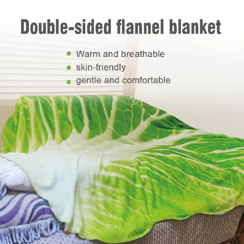 Cabbage Pattern Flannel Throw Blanket