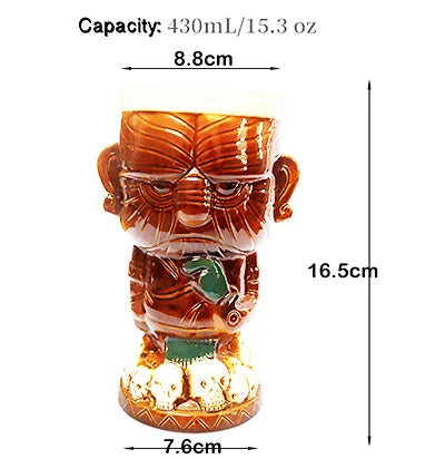 Tiki Mugs Ceramic Hawaiian Luau Cocktail Mugs